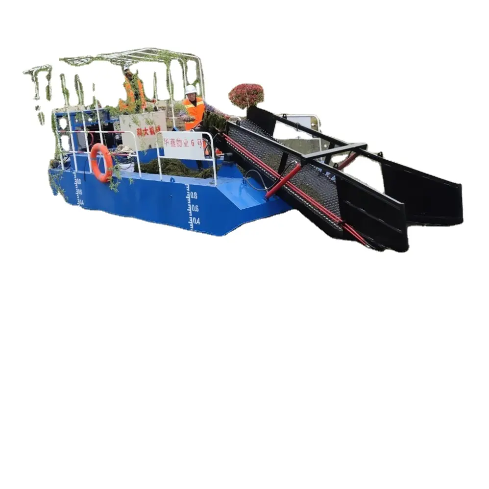 Hot sale water hyacinth harvester machine price /weedsickle/lake river cleaning ships/barge