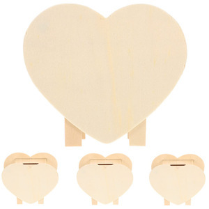 Hucha de madera en forma de corazón en blanco - Tarro de almacenamiento de madera en forma de corazón para pintar y decorar con arcilla ligera, DIY hecho a mano para niños - Product Image 3