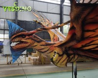 Modelo de dragón basado en personajes de película realista en silicona esponja hecha a medida para presentaciones temáticas en interiores centros comerciales públicos