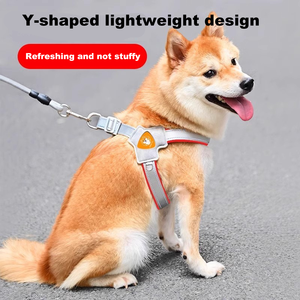 Nouveau harnais pour chien de type gilet réglable, laisse en nylon, spécial pour les chiens de petite et moyenne taille, adapté aux <span class=keywords><strong>Corgi</strong></span>, aux bouledogues français - Product Image 3