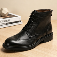 Bottes Chelsea montantes classiques en cuir véritable faites à la main pour hommes, respirantes et antidérapantes, chaussures habillées tendance