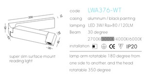 Đèn Đọc Sách Đầu Giường Khách Sạn Sang Trọng Đèn <span class=keywords><strong>LED</strong></span> Gắn Tường Cạnh Giường Gấp Tự Do Xoay Được - Product Image 5