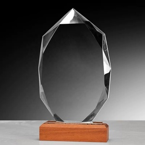 Premier <span class=keywords><strong>Icepeak</strong></span> placa facetada corte de diamante con soporte de Color azul negro Base Crystal Award Glass Trophy - Product Image 6