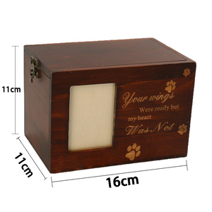 Современная деревянная урна для домашних животных, оптовая продажа, коробка памяти для кошек и собак, фоторамка, урна для кремации, шкатулка для хранения пепла - Product Image 1