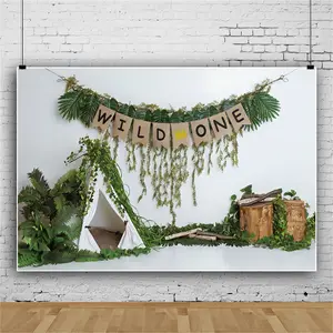 Fondo fotográfico con diseño de hermosa fotografía de cumpleaños para niños, telón de fondo con diseño de comercio exterior y borde cruzado - Product Image 1