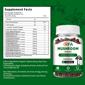 Gommes aux champignons OEM à bas prix avec 10 mélanges de champignons Bon pour les adolescents et les enfants Gommes de soutien pour stimuler l'humeur et le soulagement du stress - Product Image 6