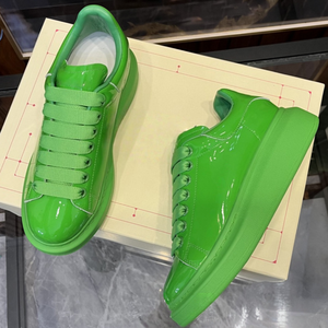 Men's platform trendy shoes, luxurious designer, solid color leather painted upper, casual and fashionable walking shoes - Product Image 4