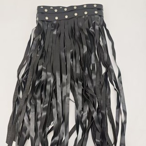 Goth <b>Punk</b> Leather Underwear Fetish Costume with Tassel Short Skirt and Garter <b>Belt</b> Sm Bondage Customizable Brand - Product Image 5