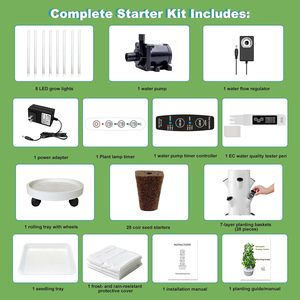 หอปลูกต้นไม้แนวตั้งระบบปลูกต้นไม้ไฮโดรโปนิกส์ TSP-L7-28P-LED สำหรับสวนแบบหอคอยวัสดุ PP สำหรับปลูกผักในบ้านในร่มและกลางแจ้ง - Product Image 3