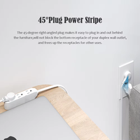 Prise à 45 degrés avec câble d'extension standard Multi Plug Portable Ultra-Mini Design Power Strip