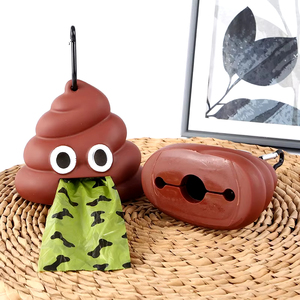 Dispensador de Bolsas de Basura Desechables Portátiles con Forma de Caca, con Clip, Sostenible y Conveniente para Caminar al Aire Libre - Product Image 3