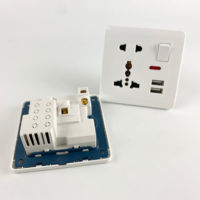 Single 5 Pin Wall Socket Design nach britischem/US/EU-Standard Eingebaute 2 USB-Ladeans chlüsse mit LED-Anzeige