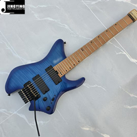 Guitares électriques sans tête Jingying 2025 haut de gamme à 7 cordes motif tigre, double trémolo, vente en gros d'usine, instruments à cordes