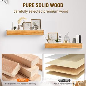 Wooden <b>Wall</b> <b>Mounted</b> <b>Shelf</b> Rectangle Single Layer Multipurpose Home Decor Bookshelf Succulent Display <b>Shelf</b> - Product Image 2
