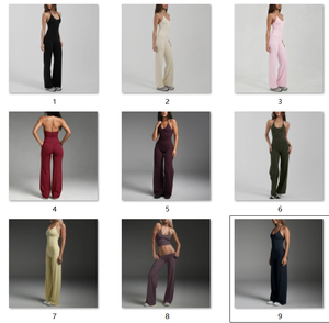 Set Personalizzato <span class=keywords><strong>con</strong></span> Pantaloni Morbidi a Gamba Dritta e Top Regolabile <span class=keywords><strong>con</strong></span> Schiena Aperta, Completo Fitness Yoga <span class=keywords><strong>con</strong></span> Pantaloni a Zampa per Donna - Product Image 2