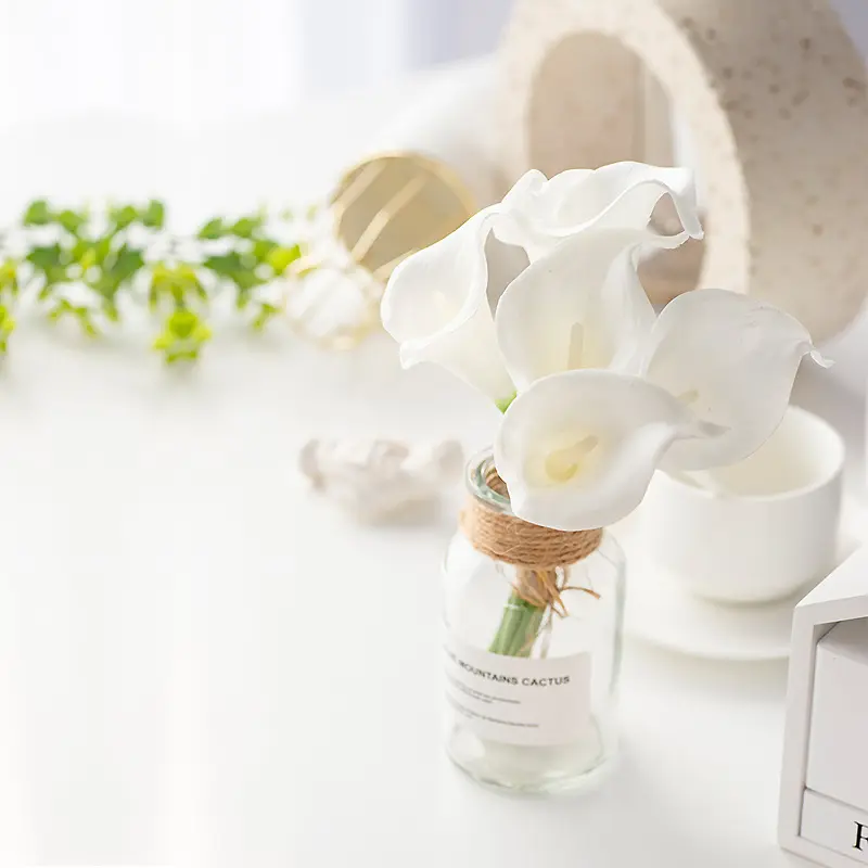 Yo cho — bouquet de Roses artificielles en soie, toucher réaliste, lys, fleurs pour décoration de mariage, vente en gros