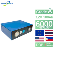 Baterai LiFePO4 3.2V 100Ah Prismatic Solid State Bebas Perawatan Bersertifikasi CE, Perlindungan IP65, Daya Tahan 6000 Siklus, Harga Terjangkau
