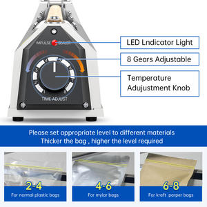 เครื่องปิดผนึกด้วยความร้อน R-PACK พร้อมแถบซีลเครื่องปิดผนึกและตัดถุงสำหรับงานหนักเปลี่ยน2ชิ้น (สีม่วง, 8นิ้ว) - Product Image 5