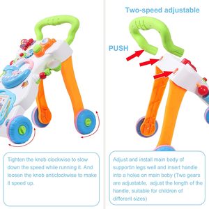 Marche-bébé avec volant, musique, boutons lumineux, pour apprendre à se tenir debout - Product Image 4