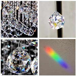 Colgante de bola facetada de <span class=keywords><strong>cristal</strong></span> K9 para candelabros y decoración de ventanas - Atrapasol de prisma arcoíris, adorno colgante DIY para el hogar y bodas - Product Image 6