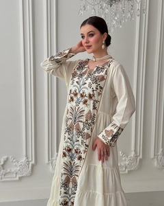 ชุดอาบายะห์ดูไบแบบใหม่ ผ้าคอตตอนผสมพรีเมียม ปักเลื่อมยาวกรอมพื้น สำหรับชุดราตรีรอมฎอน - Product Image 3