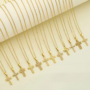 Collana <span class=keywords><strong>con</strong></span> Ciondolo a <span class=keywords><strong>Croce</strong></span> e Catena a Scatola in Stile Hip-Hop <span class=keywords><strong>con</strong></span> Zirconi Colorati Scintillanti in Acciaio Inossidabile Gioielli Religiosi <span class=keywords><strong>con</strong></span> Pietra di Diamante - Product Image 6
