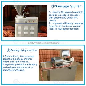 Ligne de production de fabrication de saucisses à haute efficacité avec remplisseuse <span class=keywords><strong>sous</strong></span> <span class=keywords><strong>vide</strong></span>, système de boyau, équipement de <span class=keywords><strong>cuisson</strong></span> et de refroidissement - Product Image 3