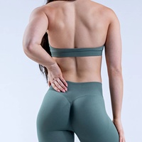 Soutien-gorge de sport yoga sans couture à col halter en nylon mat ultra-fin haute élasticité, maintien élevé, design antichoc pour femme