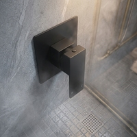 Robinet de douche moderne SYNCHRO en acier inoxydable SUS304 noir, mitigeur monocommande pour lavabo, avec accessoires dissimulés et pommeau de douche pluie en céramique