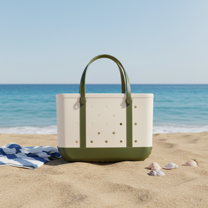 Mini borsa da spiaggia in EVA tinta unita, stile casual, con due manici, design aperto, resistente all'acqua - Product Image 1