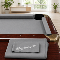 Kit de re-revêtement de billard en feutre bleu lisse pour tournoi avec 6 bandes prédécoupées à bords droits