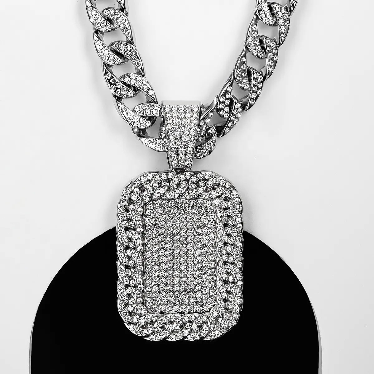 Hot Sale Men Hip Hop Diamond Pendants Necklace Initial Heart Chain Necklace with Pendant