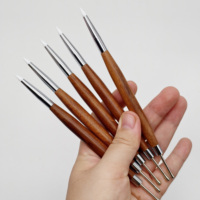 Stylo professionnel classique à 5 embouts en silicone pour la sculpture des ongles, double tête en métal pour le gaufrage et le collage, pinceau à ongles