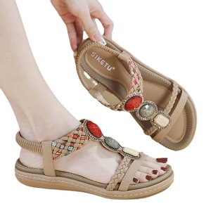 Comfort Open Toe <strong>Elastic</strong> Strap Women's Casual Strappy <strong>Sandal</strong> Summer <strong>Sandals</strong> for Women - Product Image 5