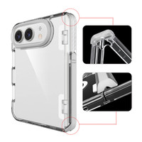 Coque de téléphone pliable transparente en PC rigide et TPU souple pour iPhone Duo, anti-rayures, antichoc, avec support
