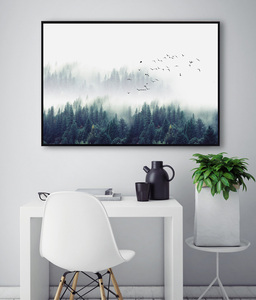 Arte de pared abstracto moderno lienzo de 3 piezas arte de pared paisaje de bosque denso pinturas de naturaleza muerta para la decoración del hogar de la sala de estar - Product Image 6