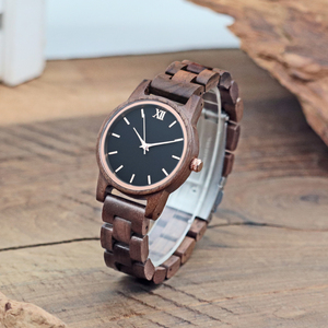 Orologio in legno 9031L naturale per donna in vetro minerale oro rosa mani personalizzate il tuo Logo del marchio quadranti orologi da polso - Product Image 4