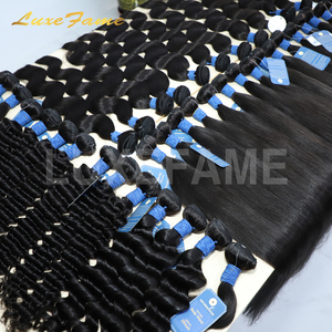 Luxefame 10A di grado brasiliano di capelli lisci e setosi umani Bundle, capelli umani vergini lisci allineati con cuticole per donne nere - Product Image 5