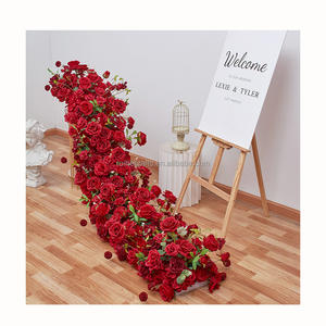 Sélection de Fleurs Décoratives pour Escalier de Mariage – Guirlande Florale de Roses Rouges, Chemin de Fleurs pour Escalier et Allée, Arrangement Floral pour Réception - Product Image 4
