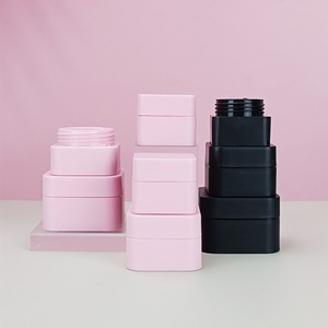 Wholesale Customization 5g 10g 20g 30g 50g Colored pink Square Double Wall <b>Jar</b> PP <b>Plastic</b> Body Butter Cosmetic Face Cream <b>Jars</b> - Product Image 2