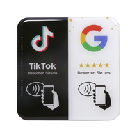Carte NFC en époxy personnalisable avec code QR modifiable, pour menu de table, réseaux sociaux et avis Google