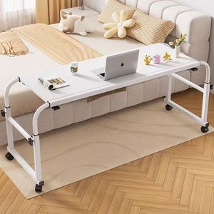 <span class=keywords><strong>Escritorio</strong></span> Móvil Ajustable en Altura para Cama con Ruedas, Mesa Rodante para Computadora de Dormitorio - Product Image 1