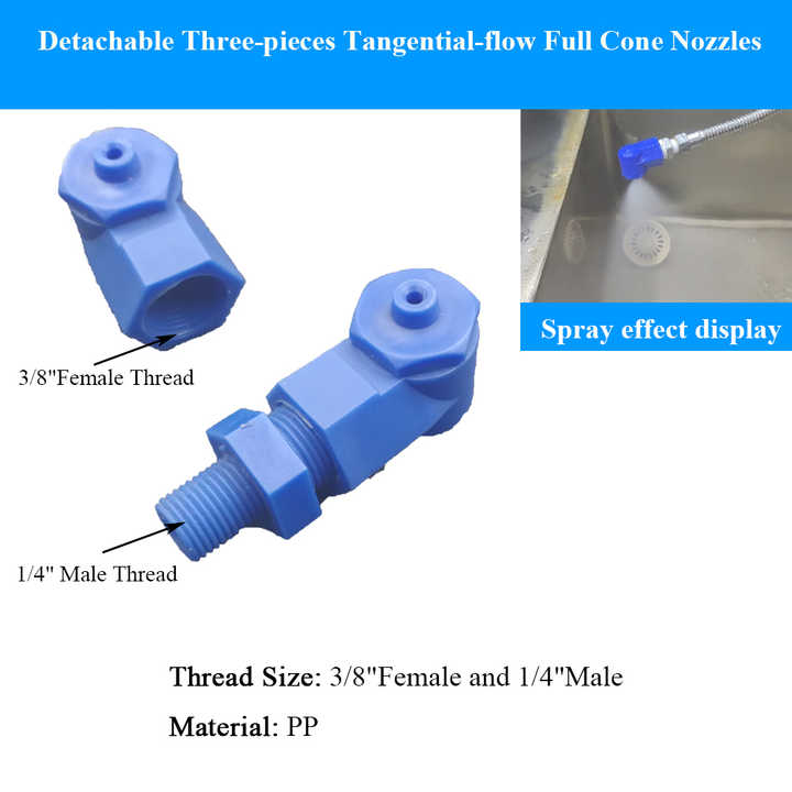 YS-Adjustable Angle PP Plastic Detachable Corner Nozzle, for Chemical ...