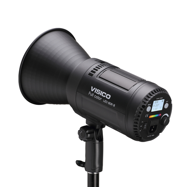 VISICO 80W RGB LED Light Video Photography Bi-Color 2700K-6500K 360 Full Colors Plastic App Control Studio Phone Camera High CRI