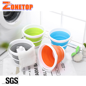 Food Grade Silicone Material 1.5 L 3 Ltr 5 Litre 10 Liter Portable <strong>Flexible</strong> Collapsible Folding Silicone <strong>Bucket</strong> - Product Image 4