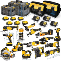 Kit combiné d'outils électriques sans fil en gros pour usine : perceuse, ponceuse, cloueuse, meuleuse, ensemble d'outils au lithium rechargeables 20V