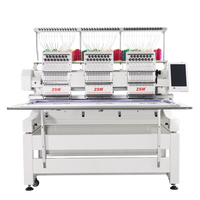 Machine à broder automatique informatisée haute vitesse 12/15 couleurs, commande Dahao, machine à broder plate/t-shirt 3 têtes