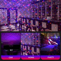 Proyector de estrella de luz nocturna USB para Interior de coche, luz de techo ajustable, decoración romántica para dormitorio, color rojo/violeta azul, 2 en 1