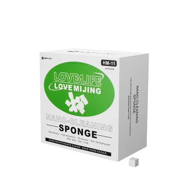 Mijing HM-11 Nano Cleaning Sponge 500PCS for Phone Screen/Camera/PCB Soldering Welding Flux Oil Cleaning No Floc and Residue