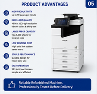 Imprimante multifonction couleur haute vitesse A3, copieur, scanner WF-C20590, machine de bureau à jet d'encre pour entreprises